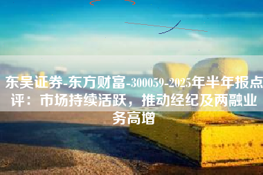 东吴证券-东方财富-300059-2025年半年报点评：市场持续活跃，推动经纪及两融业务高增