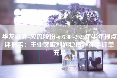 华龙证券-应流股份-603308-2025年半年报点评报告：主业突破利润稳增，在手订单充足