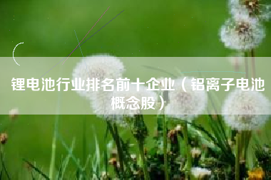 锂电池行业排名前十企业（铝离子电池概念股）