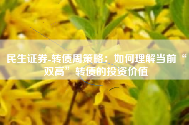 民生证券-转债周策略：如何理解当前“双高”转债的投资价值