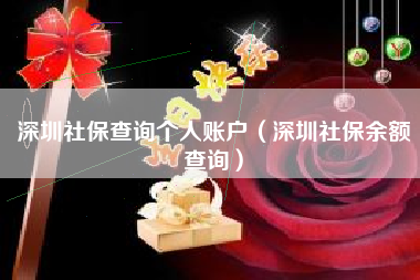 深圳社保查询个人账户（深圳社保余额查询）