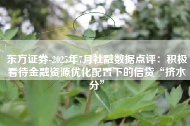 东方证券-2025年7月社融数据点评：积极看待金融资源优化配置下的信贷“挤水分”