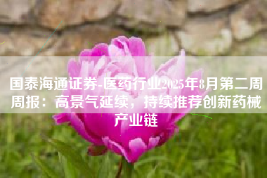 国泰海通证券-医药行业2025年8月第二周周报：高景气延续，持续推荐创新药械产业链