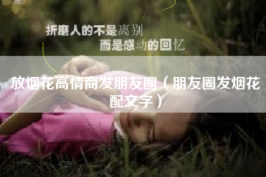 放烟花高情商发朋友圈（朋友圈发烟花配文字）