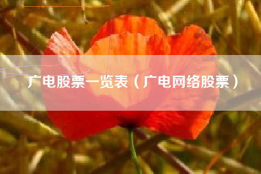 广电股票一览表（广电网络股票）