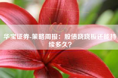 华宝证券-策略周报：股债跷跷板还能持续多久？