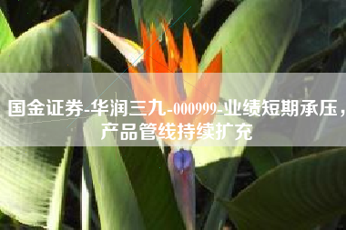 国金证券-华润三九-000999-业绩短期承压，产品管线持续扩充