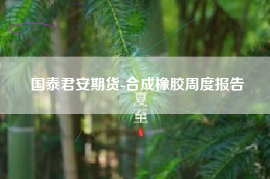 国泰君安期货-合成橡胶周度报告