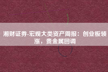 湘财证券-宏观大类资产周报：创业板领涨，贵金属回调