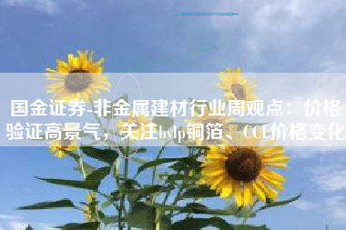 国金证券-非金属建材行业周观点：价格验证高景气，关注hvlp铜箔、CCL价格变化