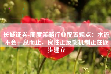 长城证券-周度策略行业配置观点：水流不会一息而止，良性正反馈机制正在逐步建立