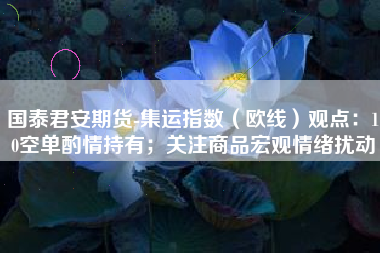 国泰君安期货-集运指数（欧线）观点：10空单酌情持有；关注商品宏观情绪扰动