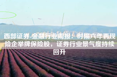 西部证券-金融行业周报：时隔六年再现险企举牌保险股，证券行业景气度持续回升