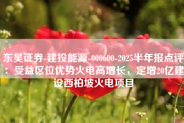 东吴证券-建投能源-000600-2025半年报点评：受益区位优势火电高增长，定增20亿建设西柏坡火电项目