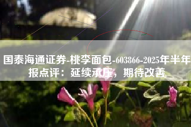 国泰海通证券-桃李面包-603866-2025年半年报点评：延续承压，期待改善