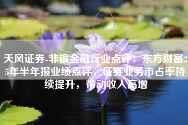 天风证券-非银金融行业点评：东方财富25年半年报业绩点评，证券业务市占率持续提升，带动收入高增