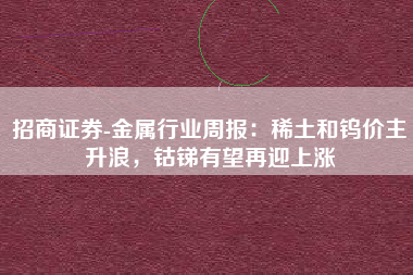 招商证券-金属行业周报：稀土和钨价主升浪，钴锑有望再迎上涨