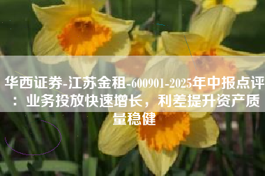 华西证券-江苏金租-600901-2025年中报点评：业务投放快速增长，利差提升资产质量稳健
