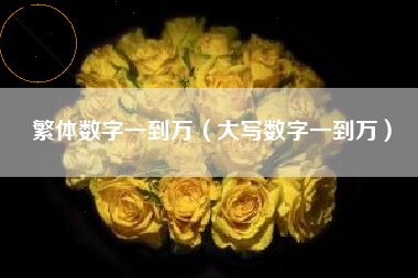 繁体数字一到万（大写数字一到万）