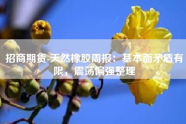 招商期货-天然橡胶周报：基本面矛盾有限，震荡偏强整理