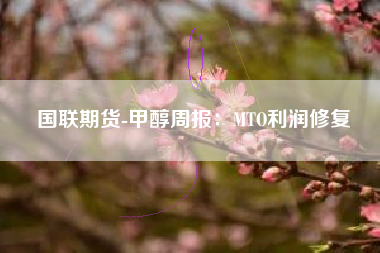 国联期货-甲醇周报：MTO利润修复