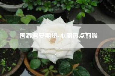 国泰君安期货-本周热点前瞻