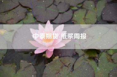 中泰期货-纸浆周报
