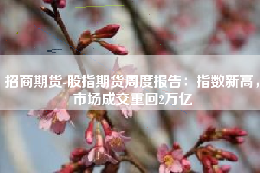 招商期货-股指期货周度报告：指数新高，市场成交重回2万亿