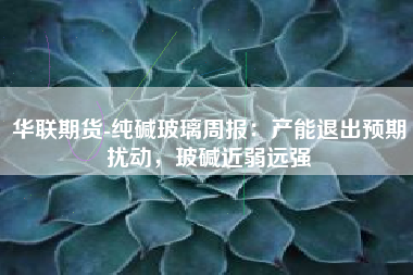 华联期货-纯碱玻璃周报：产能退出预期扰动，玻碱近弱远强
