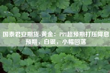 国泰君安期货-黄金：PPI超预期打压降息预期，白银，小幅回落