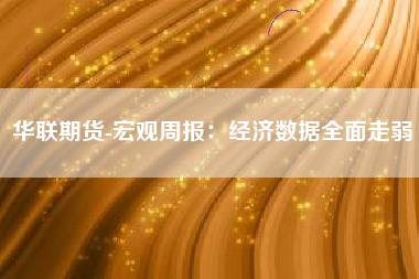 华联期货-宏观周报：经济数据全面走弱