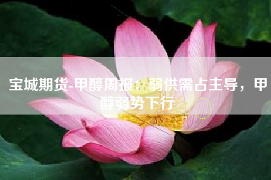 宝城期货-甲醇周报：弱供需占主导，甲醇弱势下行