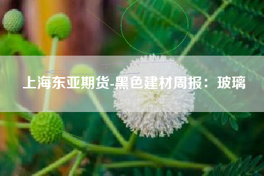 上海东亚期货-黑色建材周报：玻璃