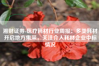湘财证券-医疗耗材行业周报：多类耗材开启地方集采，关注介入耗材企业中标情况