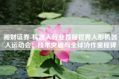 湘财证券-机器人行业首届世界人形机器人运动会：技术突破与全球协作里程碑