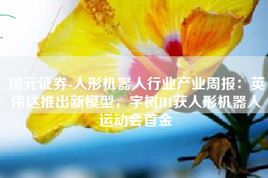 国元证券-人形机器人行业产业周报：英伟达推出新模型，宇树H1获人形机器人运动会首金