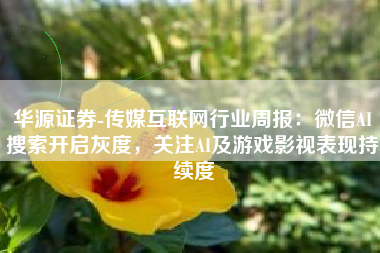 华源证券-传媒互联网行业周报：微信AI搜索开启灰度，关注AI及游戏影视表现持续度