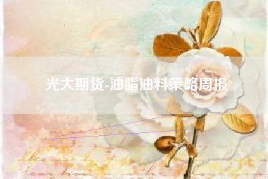 光大期货-油脂油料策略周报