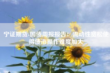 宁证期货-国债周报报告：流动性宽松使得债市操作难度加大