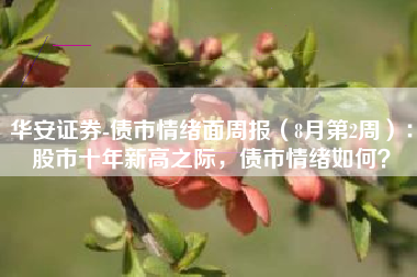 华安证券-债市情绪面周报（8月第2周）：股市十年新高之际，债市情绪如何？