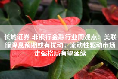 长城证券-非银行金融行业周观点：美联储降息预期或有扰动，流动性驱动市场走强格局有望延续