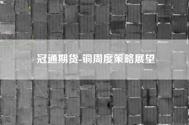 冠通期货-铜周度策略展望