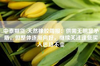 中泰期货-天然橡胶周报：供需无明显矛盾，但整体逐渐向好，继续关注逢低买入思路不变