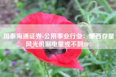 国泰海通证券-公用事业行业：蒙西存量风光机制电量或不到20%