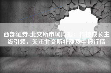 西部证券-北交所市场周报：科技成长主线引领，关注北交所补涨及中报行情