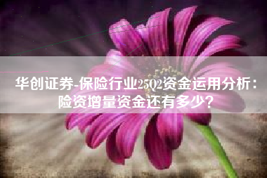 华创证券-保险行业25Q2资金运用分析：险资增量资金还有多少？