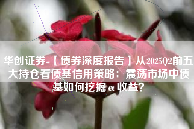 华创证券-【债券深度报告】从2025Q2前五大持仓看债基信用策略：震荡市场中债基如何挖掘α收益？