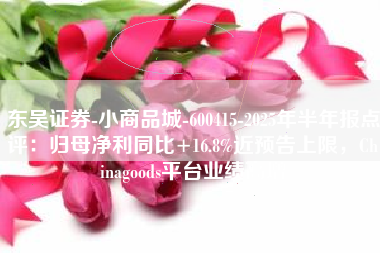 东吴证券-小商品城-600415-2025年半年报点评：归母净利同比+16.8%近预告上限，Chinagoods平台业绩高增