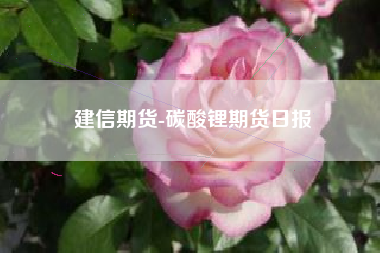 建信期货-碳酸锂期货日报