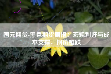 国元期货-黑色期货周报：宏观利好与成本支撑，钢价难跌